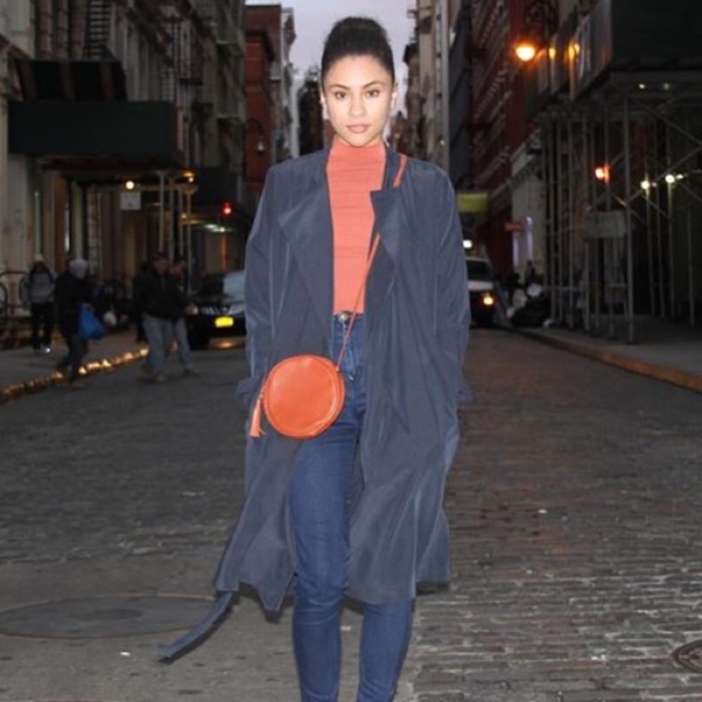 New American Apparel navy trenchcoat